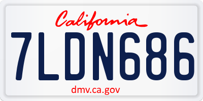 CA license plate 7LDN686
