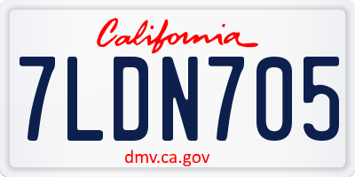 CA license plate 7LDN705