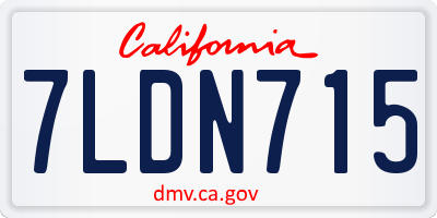 CA license plate 7LDN715