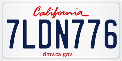 CA license plate 7LDN776