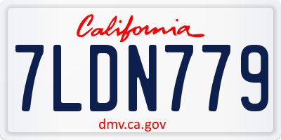 CA license plate 7LDN779