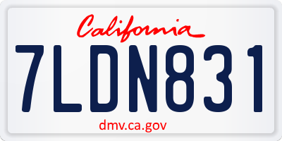 CA license plate 7LDN831
