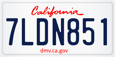 CA license plate 7LDN851