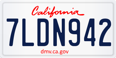 CA license plate 7LDN942