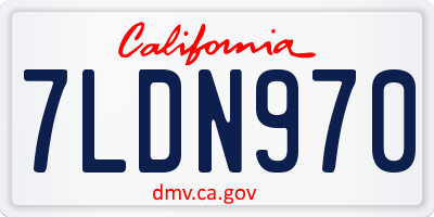 CA license plate 7LDN970