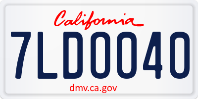 CA license plate 7LDO040