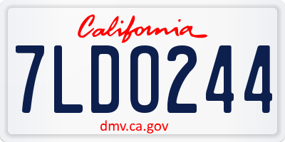 CA license plate 7LDO244