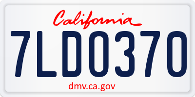CA license plate 7LDO370