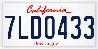 CA license plate 7LDO433