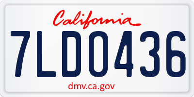 CA license plate 7LDO436