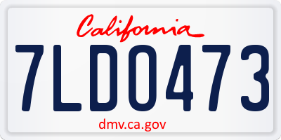 CA license plate 7LDO473