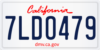 CA license plate 7LDO479
