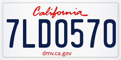 CA license plate 7LDO570