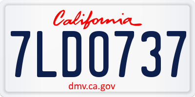 CA license plate 7LDO737