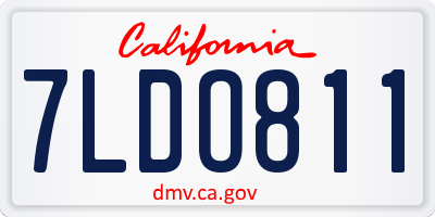 CA license plate 7LDO811
