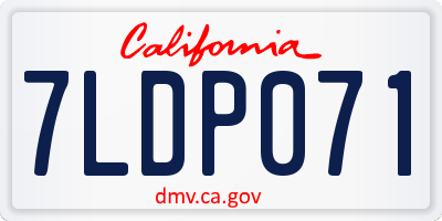 CA license plate 7LDP071
