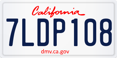 CA license plate 7LDP108