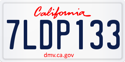 CA license plate 7LDP133