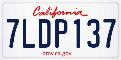 CA license plate 7LDP137