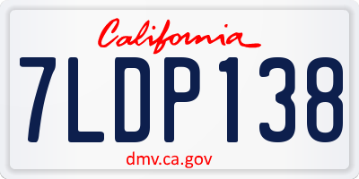 CA license plate 7LDP138