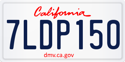 CA license plate 7LDP150