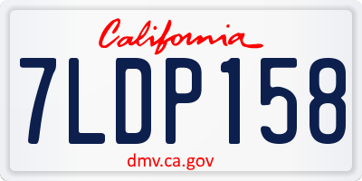 CA license plate 7LDP158