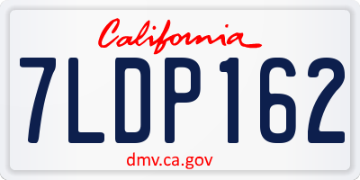 CA license plate 7LDP162