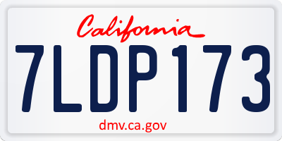 CA license plate 7LDP173