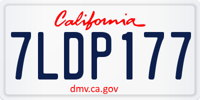 CA license plate 7LDP177