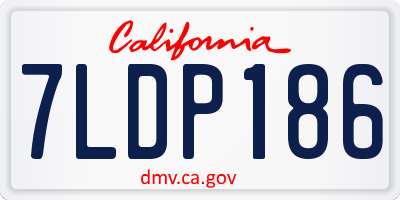 CA license plate 7LDP186
