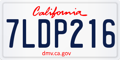 CA license plate 7LDP216