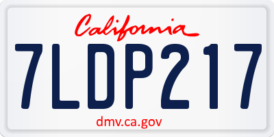 CA license plate 7LDP217