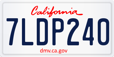 CA license plate 7LDP240