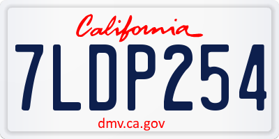 CA license plate 7LDP254