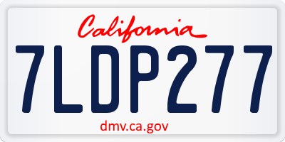 CA license plate 7LDP277