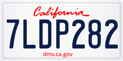 CA license plate 7LDP282