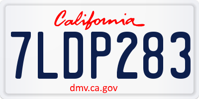 CA license plate 7LDP283
