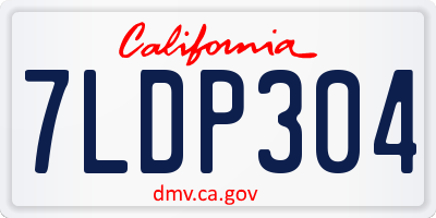 CA license plate 7LDP304