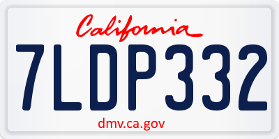 CA license plate 7LDP332