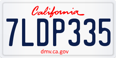 CA license plate 7LDP335