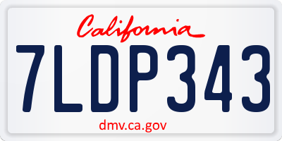 CA license plate 7LDP343