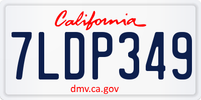 CA license plate 7LDP349
