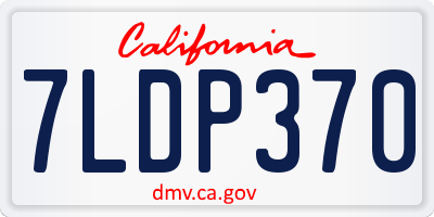 CA license plate 7LDP370