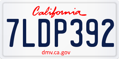 CA license plate 7LDP392
