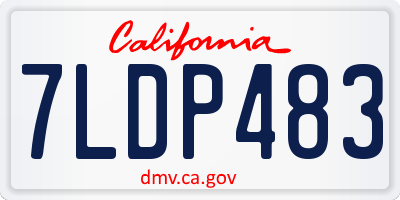 CA license plate 7LDP483