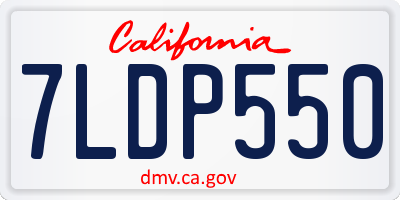 CA license plate 7LDP550