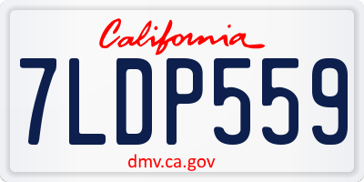 CA license plate 7LDP559