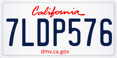 CA license plate 7LDP576