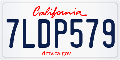 CA license plate 7LDP579
