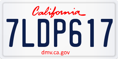 CA license plate 7LDP617